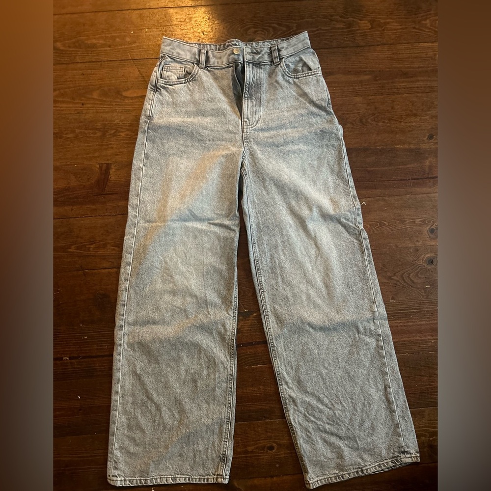 Primark Women's Gray Wide Leg Jeans